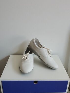White Leather Lace Up Shoe